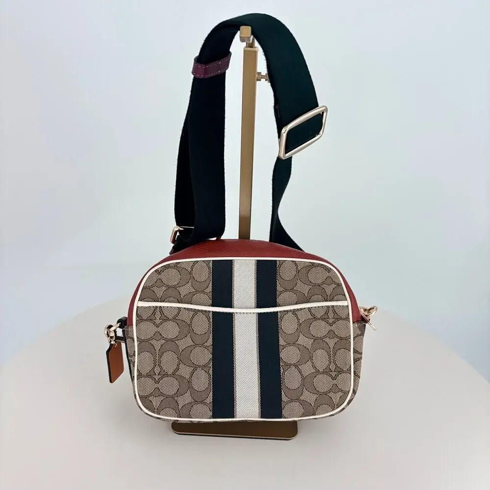 Authenticated COACH Signature 1912 Brown Multi Jacquard Leather Shoulder Bag - Picture 4 of 11